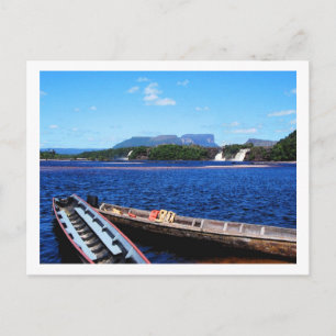 Cartão Postal Paisagem Selvagem Venezuela com Barcos