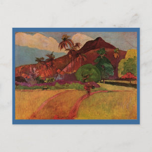 Cartão Postal Paisagem Tahitiana de Paul Gauguin (1893)