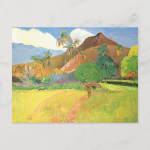 Cartão Postal Paisagem Taitiana, Montanhas Tahiti, Paul Gauguin