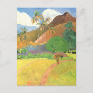 Cartão Postal Paisagem Taitiana, Montanhas Tahiti, Paul Gauguin
