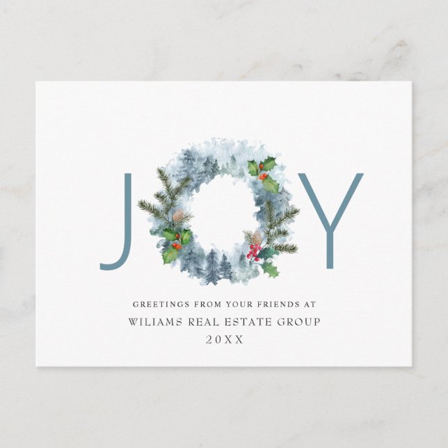 Cartão Postal Paisagem Terra Natal Holly Berry Holiday (Frente)