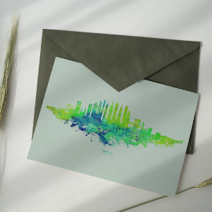Cartão Postal Paisagem urbana da cidade de Nova York em aquarela