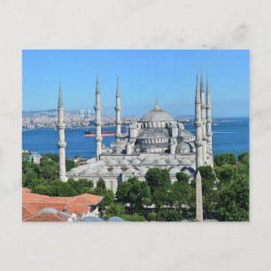 Cartão Postal Paisagem urbana da Mesquita Azul Istambul Turquia 