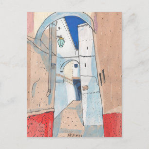 Cartão Postal Paisagem Urbana da Rua de Marrocos Colagem em Pape