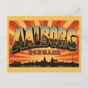 Cartão Postal Paisagem urbana de Aalborg Dinamarca