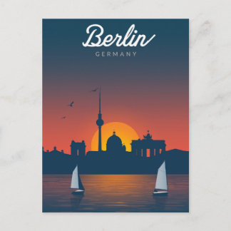 Cartão Postal Paisagem Urbana de Berlim ao Pôr do Sol