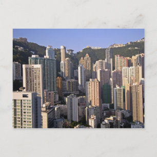 Cartão Postal paisagem urbana de Hong Kong, China