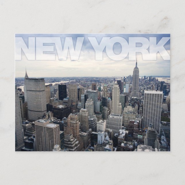 Cartão Postal paisagem urbana de Nova Iorque (Frente)