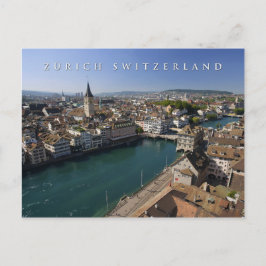 Cartão Postal paisagem urbana de suiça em zurique