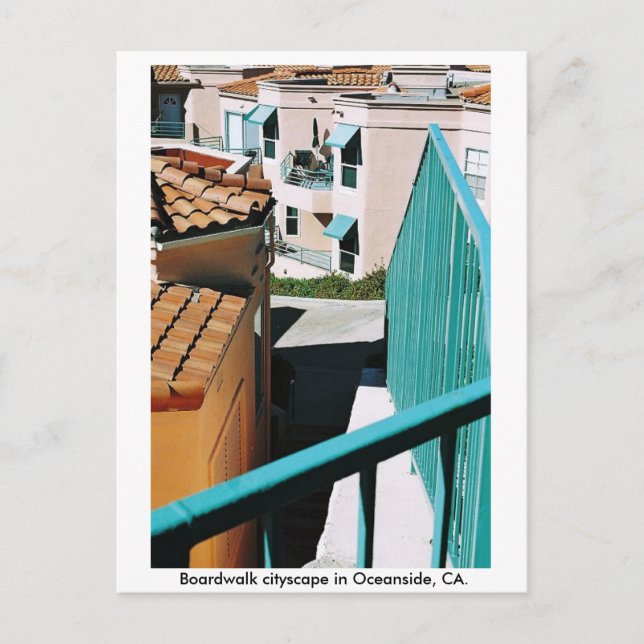Cartão Postal Paisagem urbana em Oceanside, CA. (Frente)