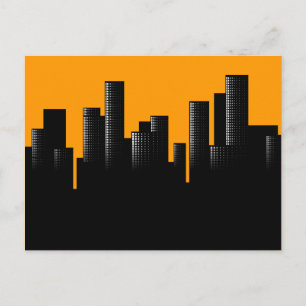 Cartão Postal paisagem urbana laranja