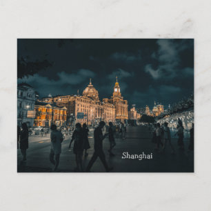 Cartão Postal paisagem urbana noturna de Xangai