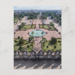 Cartão Postal paisagem urbana, pátio de Monumento de Vitória, Vi