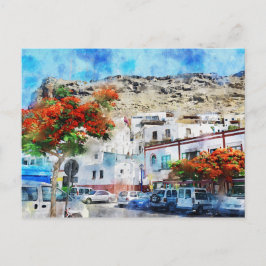 Cartão Postal Paisagem urbana Puerto de Morgan em Gran Canaria. 