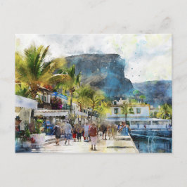 Cartão Postal Paisagem urbana Puerto de Morgan em Gran Canaria. 