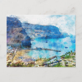 Cartão Postal Paisagem urbana Puerto de Morgan em Gran Canaria. 