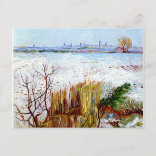 Cartão Postal Paisagem Van Gogh-Snowy com Arles em Segundo Plano