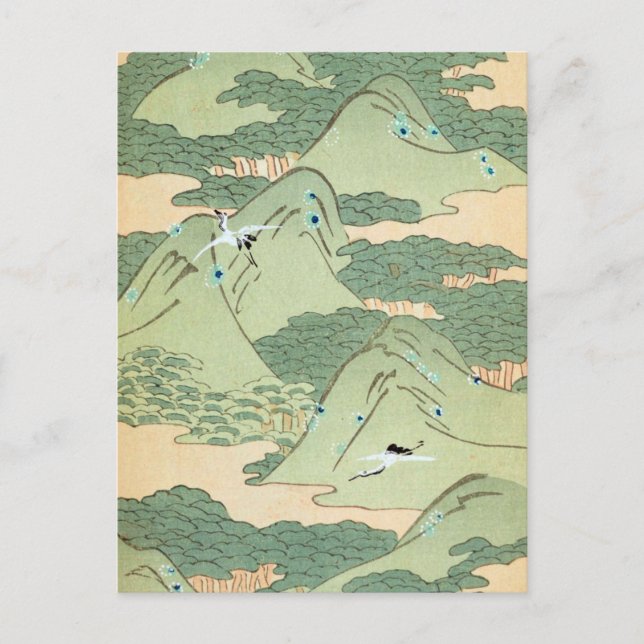 Cartão Postal Paisagem Verde Vintage (Frente)