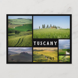 Cartão Postal Paisagens da Toscânia com imagens pretas colagem