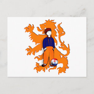 Cartão Postal Países Baixos Tradicional Dutch Clogs Lion Gear