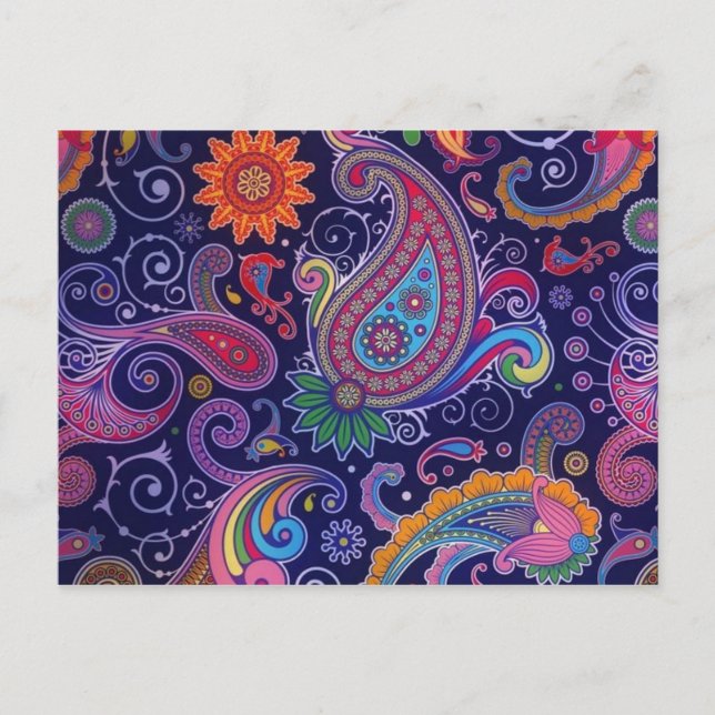 Cartão Postal Paisley Purple rosa (Frente)
