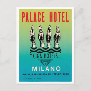 Cartão Postal Palace Hotel Milano