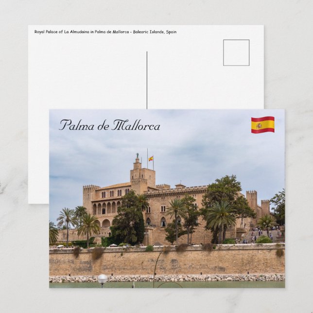 Cartão Postal Palácio Almudaina em Palma de Maiorca (Frente/Verso)