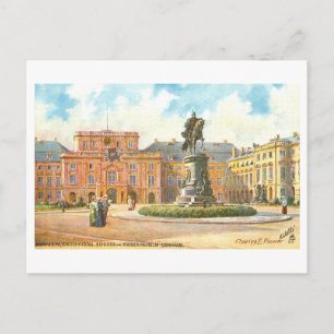 Cartão Postal Palácio Antigo e Monumento, Mannheim, Alemanha