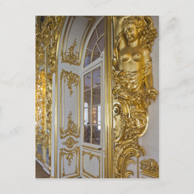 Cartão Postal Palácio Catherine, detalhes do Excelente Hall (Frente)