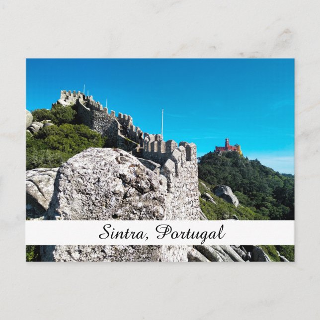 Cartão Postal Palácio da Pena Castelo dos Mouros Sintra Portugal (Frente)