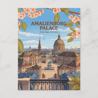 Cartão Postal Palácio de Amalienborg Residência Real em Copenhag
