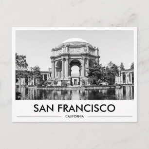 Cartão Postal Palácio de Belas Artes de São Francisco Preto e Br