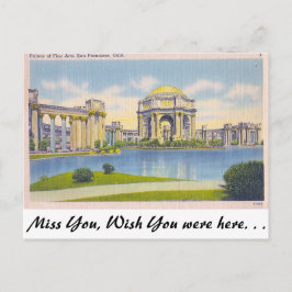 Cartão Postal Palácio de Belas Artes, São Francisco, Califórnia