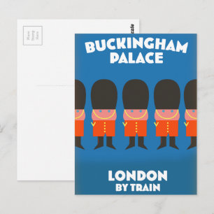 Cartão Postal Palácio de Buckingham Londres de trem