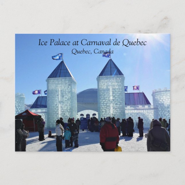 Cartão Postal Palácio de Gelo no Carnaval de Quebec, Canadá (Frente)
