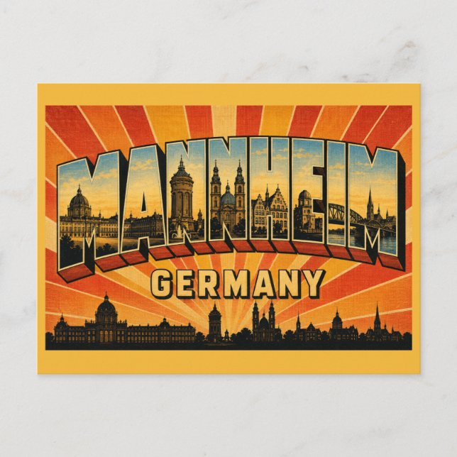 Cartão Postal  Palácio de Mannheim Alemanha (Frente)