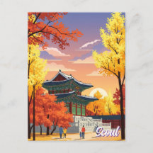 Palácio de outono em Seul, Coreia do Sul