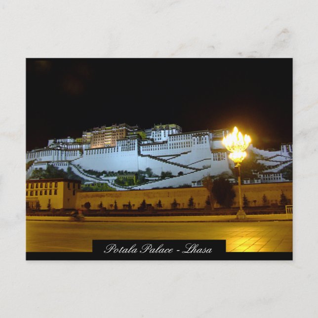 Cartão Postal Palácio de Potala, Lhasa, Castelo Budista, Tibete (Frente)