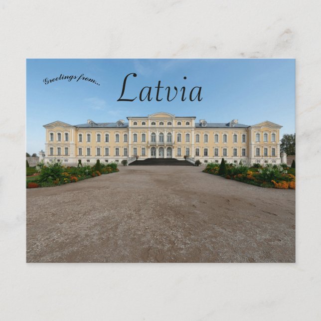 Cartão Postal Palácio de Rundale na Letônia (Frente)