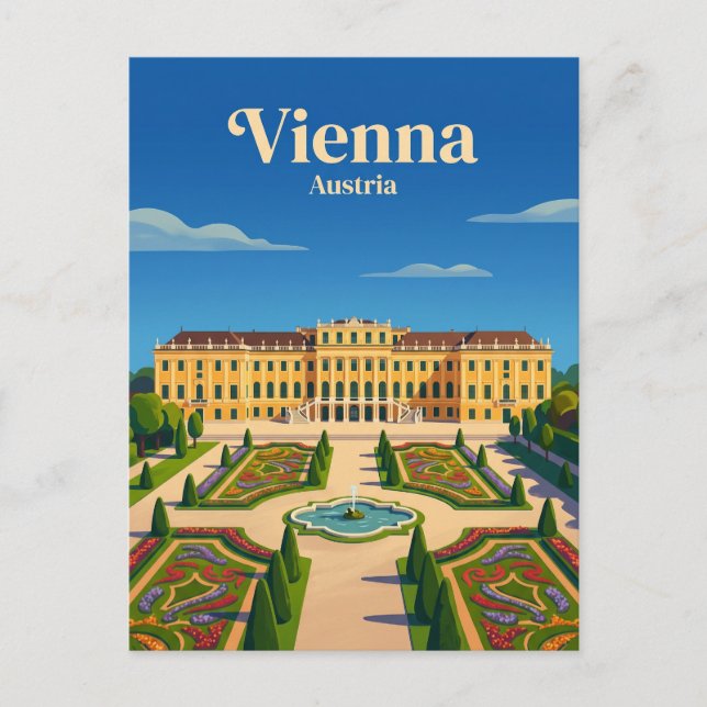 Cartão Postal Palácio de Schönbrunn Áustria (Frente)