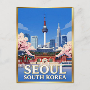 Cartão Postal Palácio de Seul Paisagem Urbana Coreia do Sul