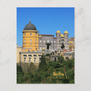 Cartão Postal Palácio de Sintra de conto de fadas, em Portugal