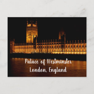 Cartão Postal Palácio de Westminster à Noite – Londres