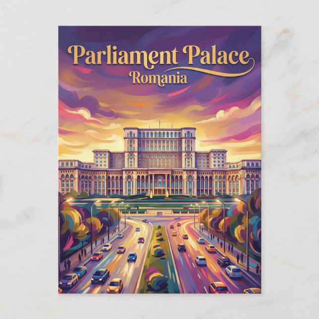 Cartão Postal Palácio do Parlamento Romênia (Frente)