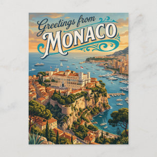 Cartão Postal Palácio do Príncipe de Mônaco Mônaco
