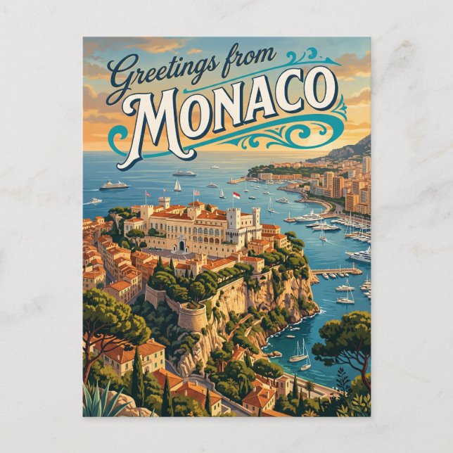 Cartão Postal Palácio do Príncipe de Mônaco Mônaco (Frente)