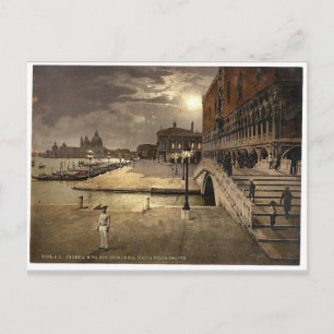 Cartão Postal Palácio e Rua de Cães, Mark's por lua, Veneza,