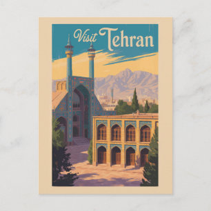 Cartão Postal Palácio Golestan Ilustração Viagem Irã Teerã