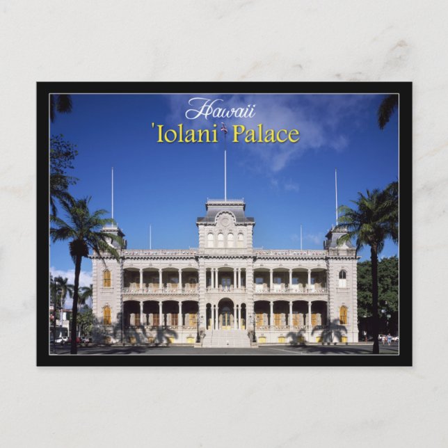 Cartão Postal Palácio Iolani em Honolulu, Havaí (Frente)