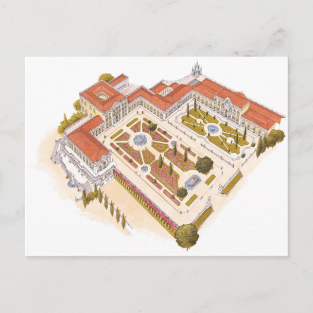 Cartão Postal Palácio Nacional Queluz. Lisboa Portugal (Frente)